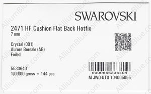 SWAROVSKI 2471 7MM CRYSTAL AB M HF factory pack