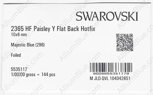 SWAROVSKI 2365 10X6MM MAJESTIC BLUE M HF factory pack