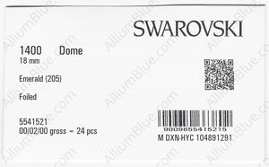 SWAROVSKI 1400 18MM EMERALD F factory pack