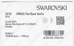 SWAROVSKI 2078 SS 16 CRYSTAL ELCPINK_D HFT factory pack