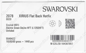 SWAROVSKI 2078 SS 20 CRYSTAL ELCGREEN_D HFT factory pack