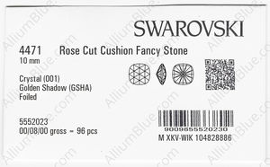 SWAROVSKI 4471 10MM CRYSTAL GOL.SHADOW F factory pack