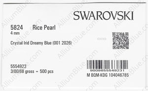 SWAROVSKI 5824 4MM CRYSTAL IRID DREAMY BLUE PRL factory pack