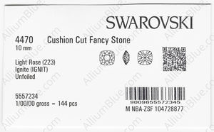SWAROVSKI 4470 10MM LIGHT ROSE IGNITE factory pack