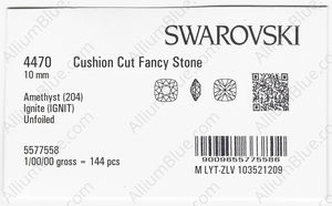 SWAROVSKI 4470 10MM AMETHYST IGNITE factory pack