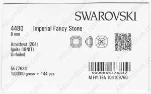 SWAROVSKI 4480 8MM AMETHYST IGNITE factory pack