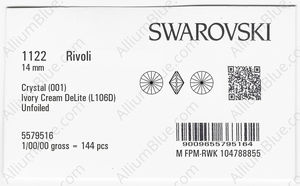 SWAROVSKI 1122 14MM CRYSTAL IVORYCRM_D factory pack