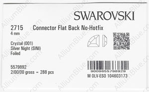 SWAROVSKI 2715 4MM CRYSTAL SILVNIGHT F factory pack