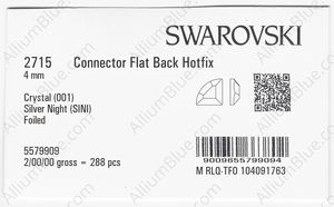 SWAROVSKI 2715 4MM CRYSTAL SILVNIGHT M HF factory pack