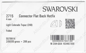 SWAROVSKI 2715 4MM LIGHT COLORADO TOPAZ M HF factory pack