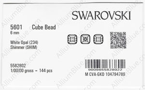 SWAROVSKI 5601 6MM WHITE OPAL SHIMMERB factory pack