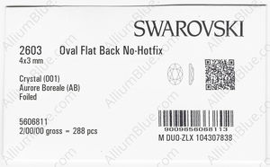 SWAROVSKI 2603 4X3MM CRYSTAL AB F factory pack