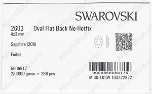 SWAROVSKI 2603 4X3MM SAPPHIRE F factory pack