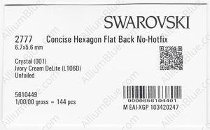 SWAROVSKI 2777 6.7X5.6MM CRYSTAL IVORYCRM_D factory pack