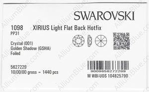 SWAROVSKI 1098 PP 31 CRYSTAL GOL.SHADOW A HF factory pack