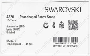 SWAROVSKI 4320 10X7MM AQUAMARINE IGNITE factory pack