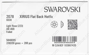 SWAROVSKI 2078 SS 30 LIGHT ROSE AB A HF factory pack