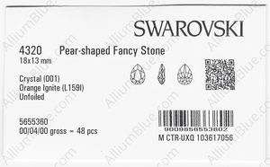 SWAROVSKI 4320 18X13MM CRYSTAL ORANGE_I factory pack