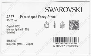 SWAROVSKI 4327 30X20MM CRYSTAL MAROON_I factory pack