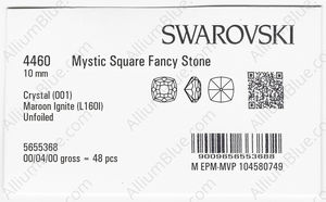 SWAROVSKI 4460 10MM CRYSTAL MAROON_I factory pack
