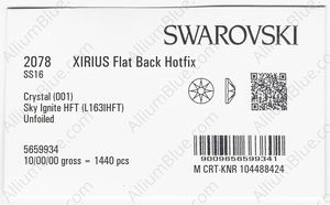 SWAROVSKI 2078 SS 16 CRYSTAL SKY_I HFT factory pack