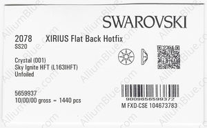 SWAROVSKI 2078 SS 20 CRYSTAL SKY_I HFT factory pack