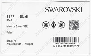 SWAROVSKI 1122 SS 47 MAJESTIC GREEN F factory pack