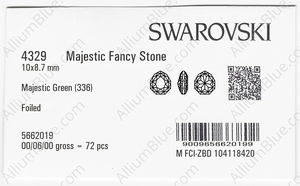 SWAROVSKI 4329 10X8.7MM MAJESTIC GREEN F factory pack