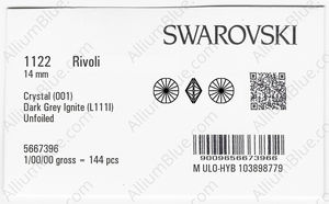 SWAROVSKI 1122 14MM CRYSTAL DKGREY_I factory pack