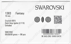 SWAROVSKI 1383 10MM CRYSTAL DKGREY_I factory pack