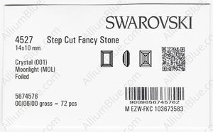 SWAROVSKI 4527 14X10MM CRYSTAL MOONLIGHT F factory pack