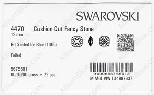 SWAROVSKI 4470 12MM RECREATED ICE BLUE F factory pack