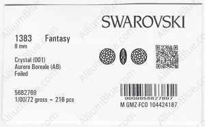 SWAROVSKI 1383 8MM CRYSTAL AB F factory pack