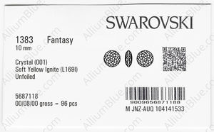 SWAROVSKI 1383 10MM CRYSTAL SYELLO_I factory pack