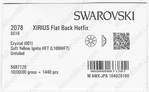 SWAROVSKI 2078 SS 16 CRYSTAL SYELLO_I HFT factory pack