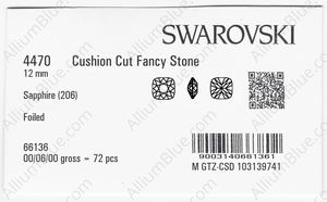 SWAROVSKI 4470 12MM SAPPHIRE F factory pack