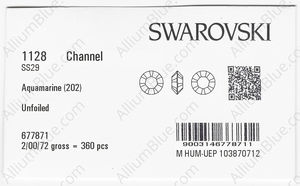 SWAROVSKI 1128 SS 29 AQUAMARINE factory pack