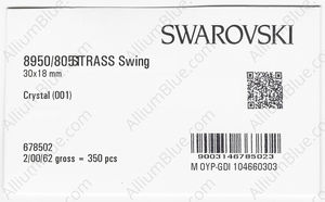 SWAROVSKI 8950 NR 805 130 CRYSTAL B factory pack