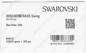 SWAROVSKI 8950 NR 805 130 BLUE VIOLET B factory pack