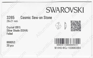 SWAROVSKI 3265 26X21MM CRYSTAL SILVSHADE F factory pack