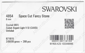 SWAROVSKI 4854 6MM CRYSTAL CAL'V'SI factory pack
