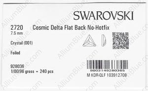 SWAROVSKI 2720 7.5MM CRYSTAL F factory pack