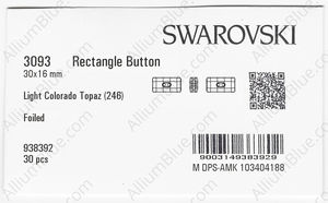 SWAROVSKI 3093 30X16MM LIGHT COLORADO TOPAZ M factory pack