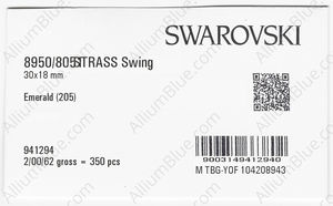 SWAROVSKI 8950 NR 805 130 EMERALD B factory pack