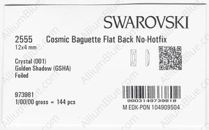 SWAROVSKI 2555 12X4MM CRYSTAL GOL.SHADOW F factory pack