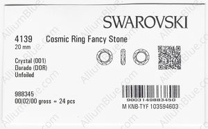 SWAROVSKI 4139 20MM CRYSTAL DORADO factory pack